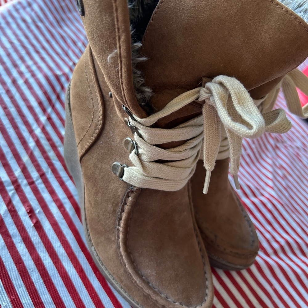 Mossino Supply wedge warm fur boots